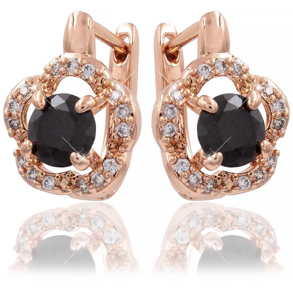 Сережки Xuping чорний (Медичне золото) 724065(5)