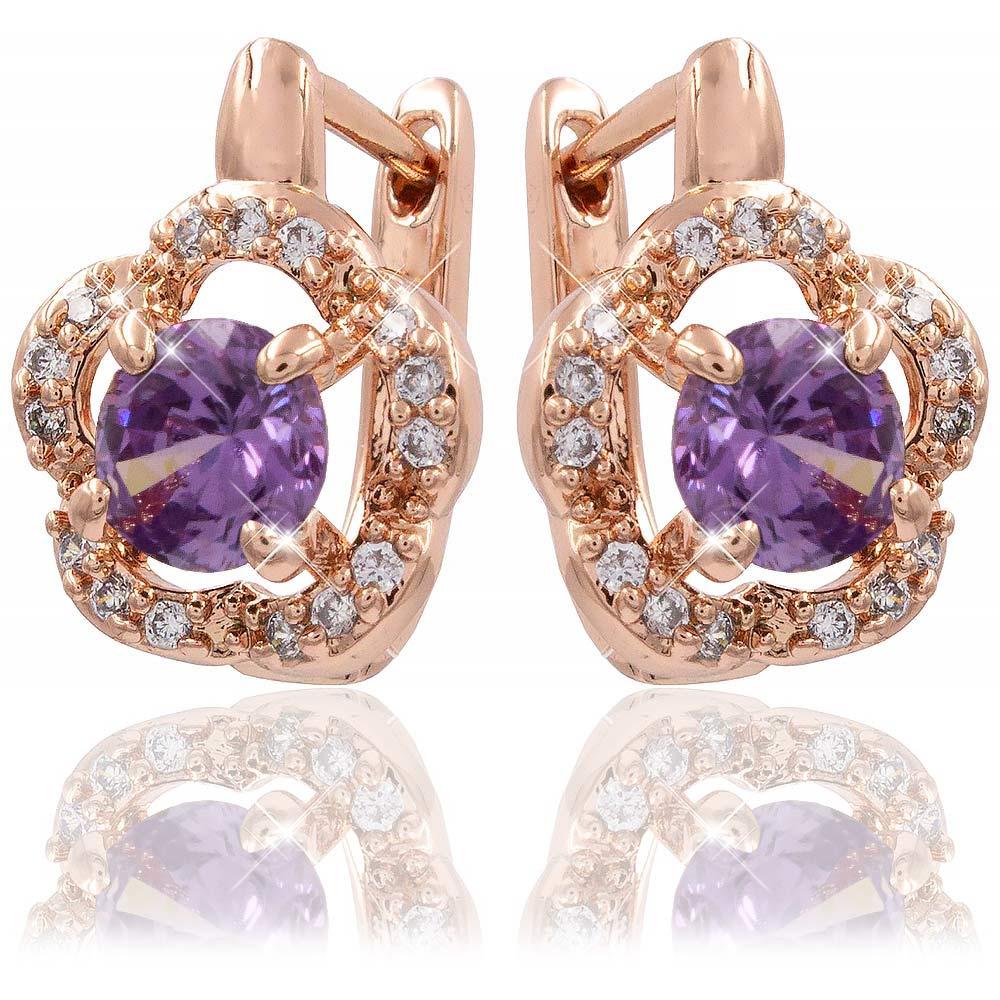 Сережки Xuping ліловий 1,5 см (Медичне золото) 724065(4)