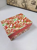 Подарочная новогодняя коробка с рисунком снеговик 10.5 см