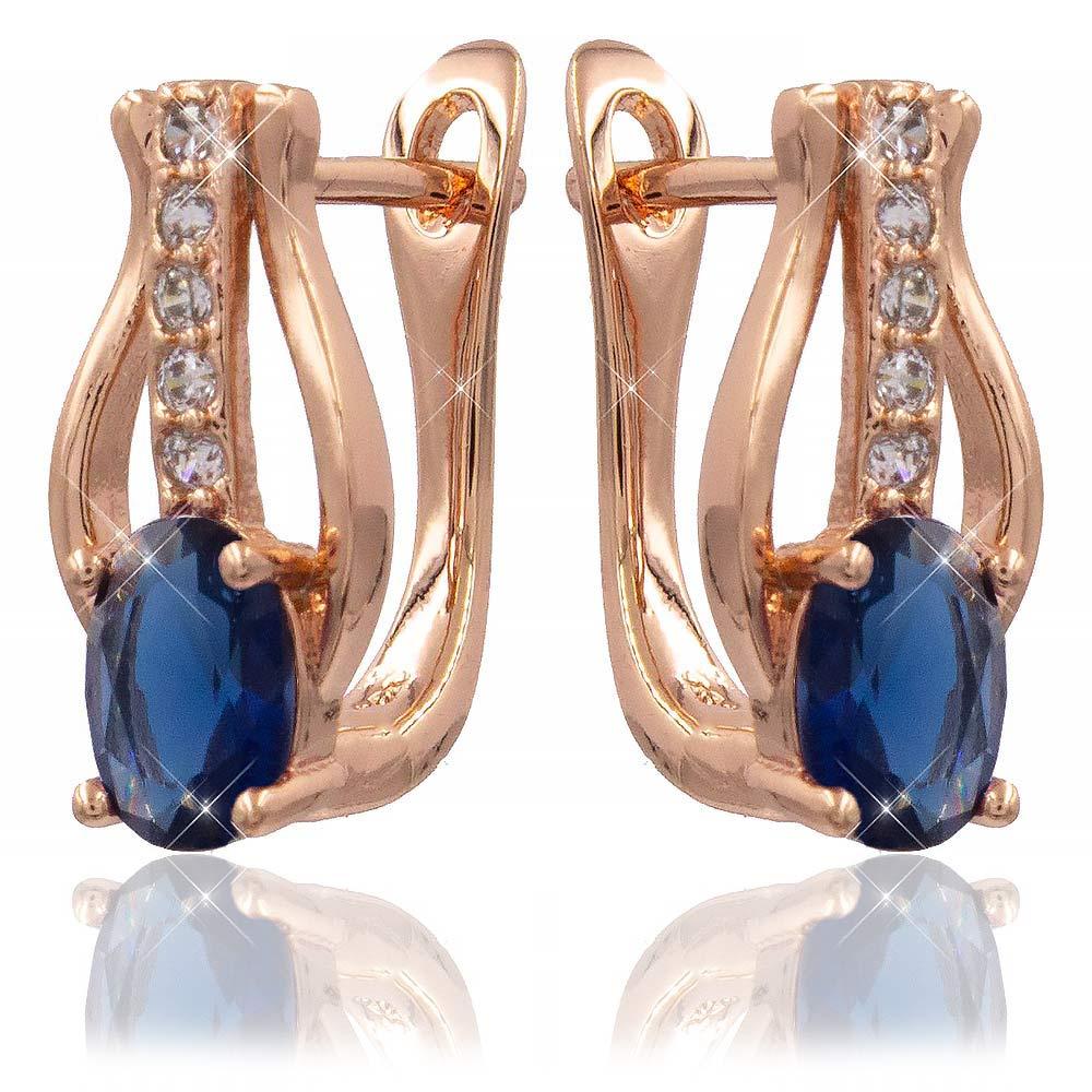 Сережки Xuping 1,5 см синій (Медичне золото) 724103(4)