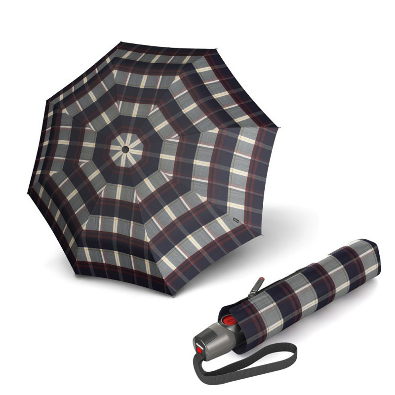 Складаний парасолька Knirps T. 200 Medium Duomatic Check Navy & Bordeaux Kn9532005480