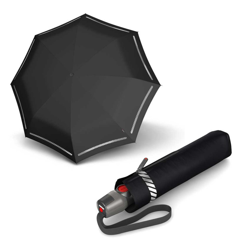 Зонт складаний Knirps T. 200 Medium Duomatic Reflective Black Kn9532007151