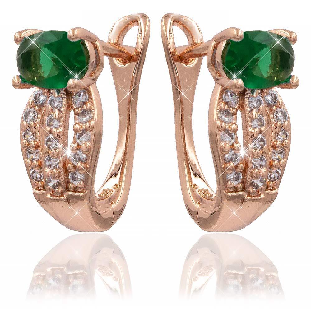Сережки Xuping зелений 1,4 см (Медичне золото) 724106(5)