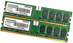 Пара оперативной памяти Patriot DDR2 8Gb (4Gb+4Gb) 800MHz PC2 6400U CL6 2R8 (PSD24G8002) Б/У