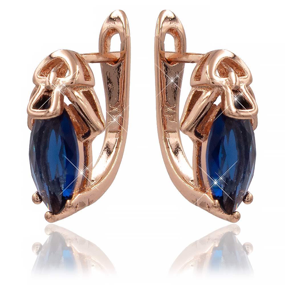 Сережки Xuping 1,5 см синій (Медичне золото) 724180(3)