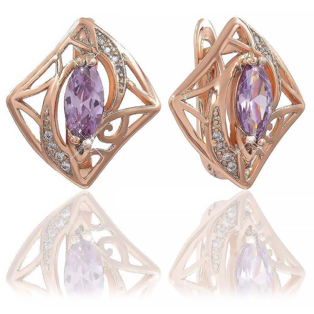 Сережки 1,7 см фіолетовий (Медичне золото)