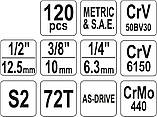 Набір інструментів 120 предметів YATOYT-38801 (Польща), фото 5