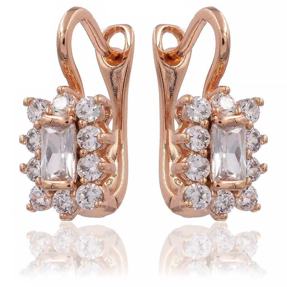 Сережки Xuping 1,7 см білий (Медичне золото) 724471(1)