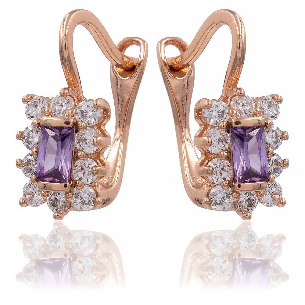 Сережки Xuping 1,7 см ліловий (Медичне золото) 724471(3)