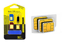 Универсальный Переходник NANO-SIM Для Сим Карты Набор + Скрепка Для Сим Карты