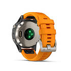 Смарт-годинник Garmin 5 Plus Sapphire, Titanium with Solar Flare Orange Band титановий з оранжевим ремінцем, фото 2
