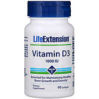 Вітамін Д-3, Life Extension, 1000 МО, 90 капсул