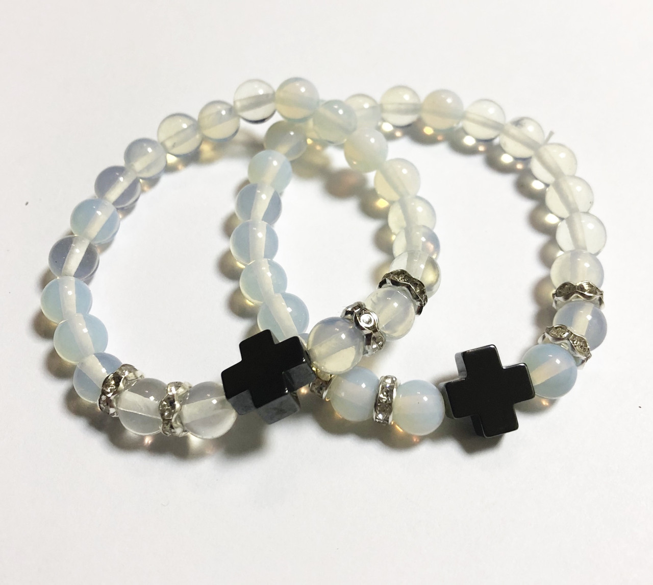 Браслет із натурального каменю, лунний камінь, фото 1