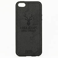 Чехол Deer для Iphone 5 / 5s / SE бампер накладка Black