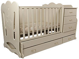 Дитяче ліжечко-трансформер із комодом 3в1 "Соня" Angel baby, колір на вибір