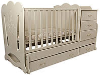 Дитяче ліжечко-трансформер із комодом 3в1 "Соня" Angel baby, колір на вибір