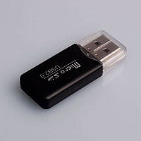 Адаптер, Картридер с колпачком USB - microSD. Переходник чтения карт памяти microSD