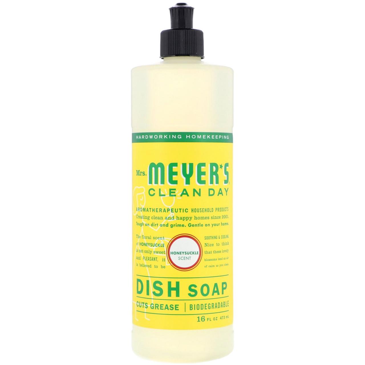 Рідина для миття посуду з ароматом жимолості, Liquid Dish Soap, Mrs. Meyers Clean Day, 473 мл