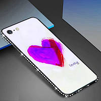 Чехол Glass-case для Iphone 5 / 5s / SE бампер накладка Lovely