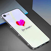 Чехол Glass-case для Iphone 5 / 5s / SE бампер накладка For Loved