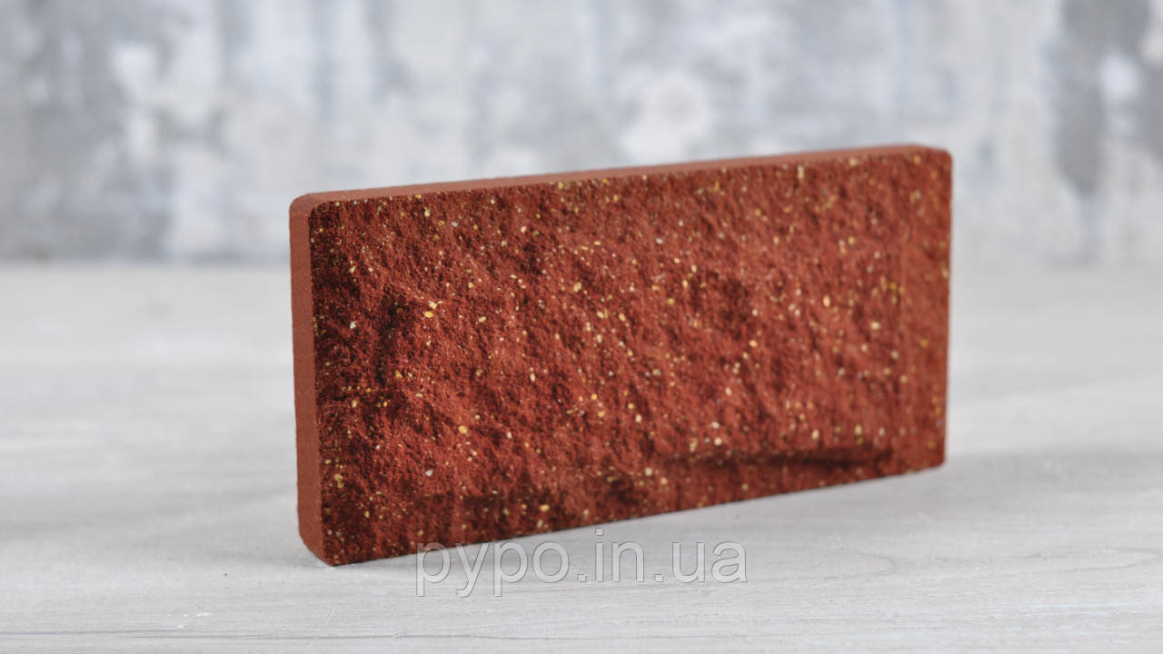 Плитка цокольна рвана скеля Вишневий "Slim Stone".
