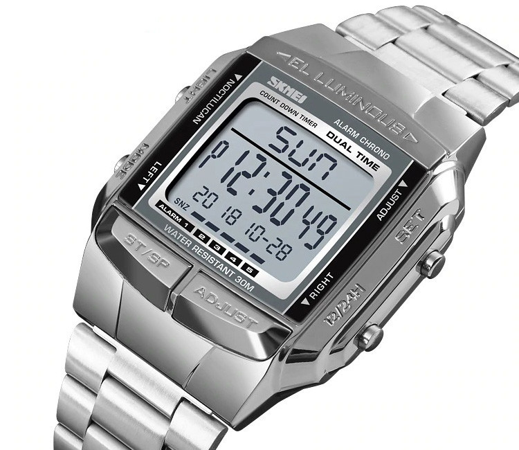 Годинник чоловічий Skmei Illuminator 1381 Срібло, фото 1
