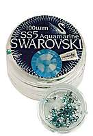 Стразы стекло ss5 Aguamarine, 100 шт, Swarovski