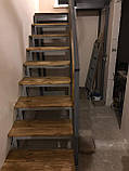 П-Подібний каркас сходів з тимчасовими сходами та поручнями. Каркас сходів під обшивку., фото 2