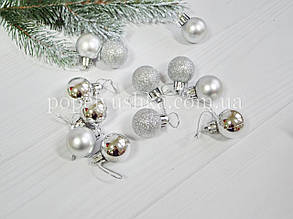 Кулька новорічна 7 см срібна МІКС