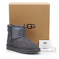 Кожаные классические мини угги UGG Australia Classic Grey 36,37наличии размеры!!!