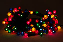 Гірлянда з лампочками розжарювання - перлинні кульки, 15 м, 100 л, різнокольоровий, IP20 (050635)