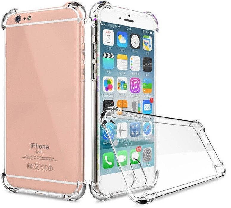 Захисний силіконовий чохол Shock iPhone 6 / 6s Прозорий