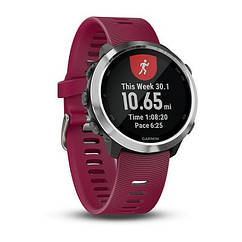 Смарт-годинник Garmin Forerunner 645 Music Cerise with Stainless Hardware з Малиновим Ремінцем