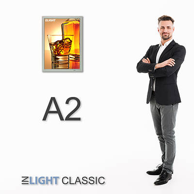 Classic Односторонній Настінний | Фреймлайт в тонкою алюмінієвою клік-рамці