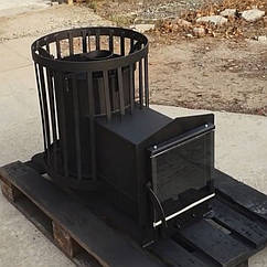 Піч для лазні Бочка 15 м3 з виносом та склом