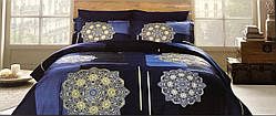 Комплект постільної білизни ТАС Milla Lacivert сатин де люкс 220-200 см синій