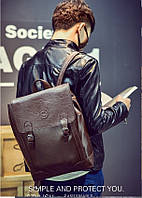Мужской кожаный черный коричневый винтажный городской офисный рюкзак портфель. Мужская деловая сумка сумка