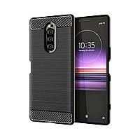 Чохол Lenuo Carbon Fiber для Sony Xperia 1 (J9110) Black