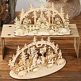 Набір Шопка Вертеп Різдво з дерева декор своїми руками Варіант 2 Сніговик, фото 2