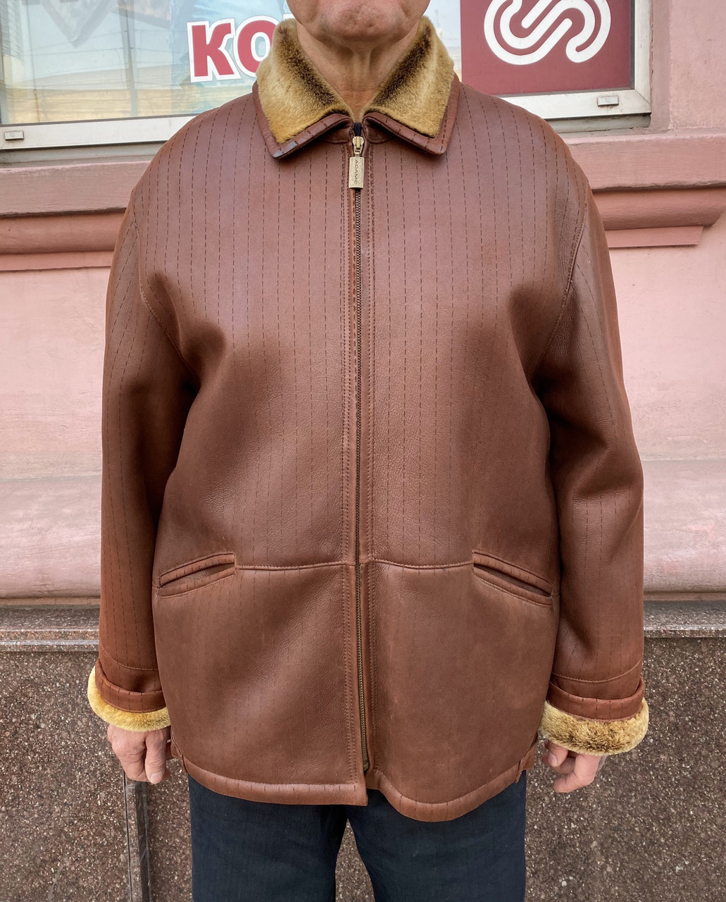 Дублянка чоловіча ADAMO середньої довжини на блискавці, фото 1