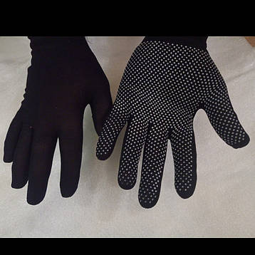 Робочі рукавички нейлонові тонкі сірі з точками, фото 2