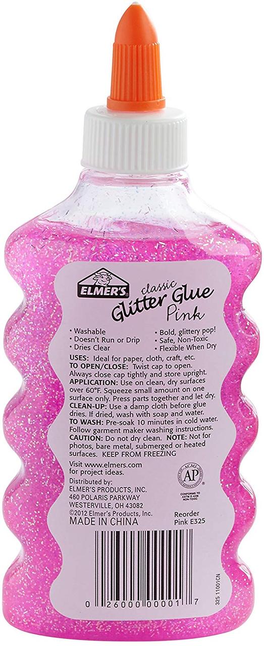 Elmer's Classic Glitter Glue Pink, Washable