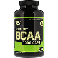 BCAA mega 1000, Mega-Size BCAA 1000, Optimum Nutrition, 1000 мг, 200 капсул