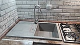 Гранітна мийка Platinum 7850 PRETSO глянець сіра, фото 5
