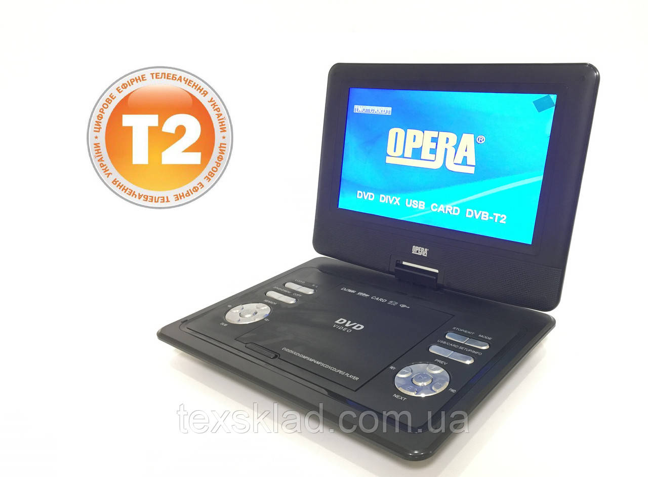 Портативний ДВД-плеєр ізцифровим T2 тюнером Opera NS-1180 (11"/USB/ТВ/T2)