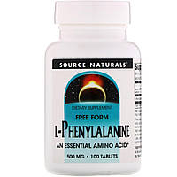 Фенилаланин L-Phenylalanine Source Naturals 500 мг 100 таблеток для вегетарианцев