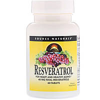 Ресвератрол (Resveratrol), Source Naturals, 60 таблеток