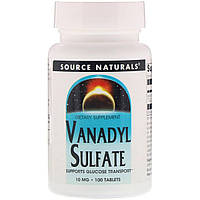 Ванадій, Ванадилсульфат, Source Naturals, 100 мг, 100 таблеток