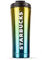 Термокружка Starbucks термочашка Старбакс термос 473 мл Желтая Бирюзовая