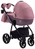 Коляска 2 в 1 Adamex Hybryd Plus BR222 бузкова шкіра (перфорація) - ліловий, фото 4